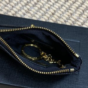 YSL Hook & Chain Zipper Coin Purse Caviar Cowhide GHW