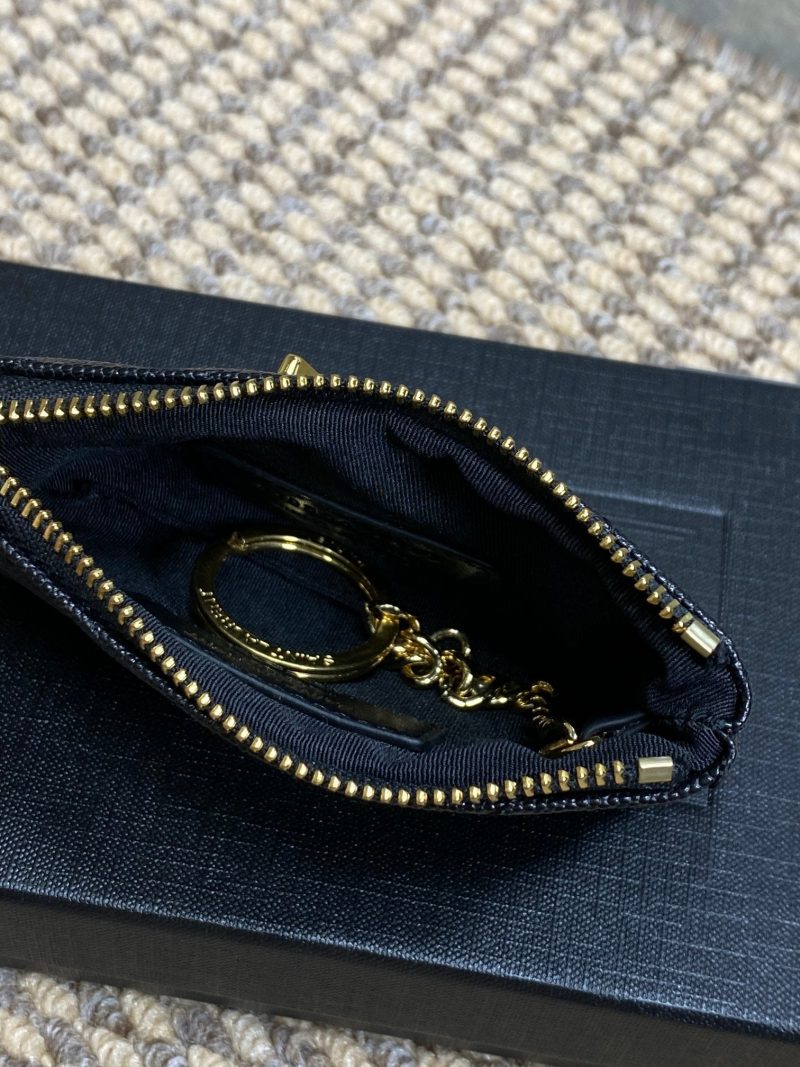 YSL Hook & Chain Zipper Coin Purse Caviar Cowhide GHW