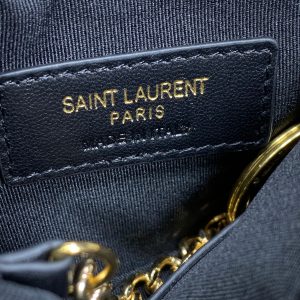 YSL Hook & Chain Zipper Coin Purse Caviar Cowhide GHW