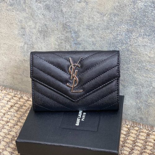 img_aed707d3_20240502_a1714637334442_8255_jpg YSL Sliver Logo Monogram Card Flap Wallet 13.5cm Black Caviar Cowhide
