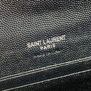 YSL Monogram Card Flap Wallet 13.5cm All Black Caviar Cowhide
