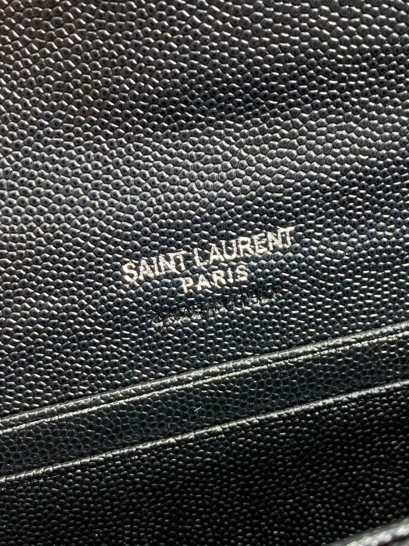 YSL Monogram Card Flap Wallet 13.5cm All Black Caviar Cowhide