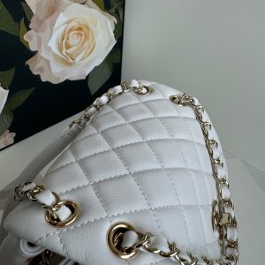 duma backpack 22cm white lambskin light gold hardware