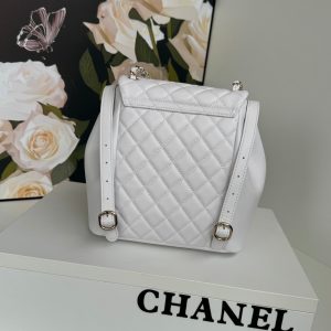 duma backpack 22cm white lambskin light gold hardware