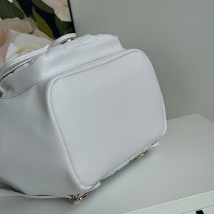 duma backpack 22cm white lambskin light gold hardware