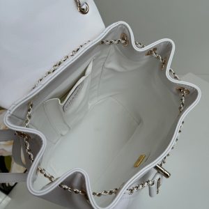 duma backpack 22cm white lambskin light gold hardware