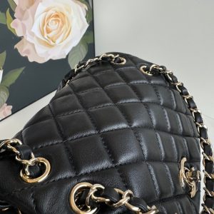 duma backpack 22cm black lambskin light gold hardware