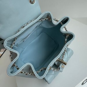 duma backpack 18cm turquoise blue lambskin light gold hardware