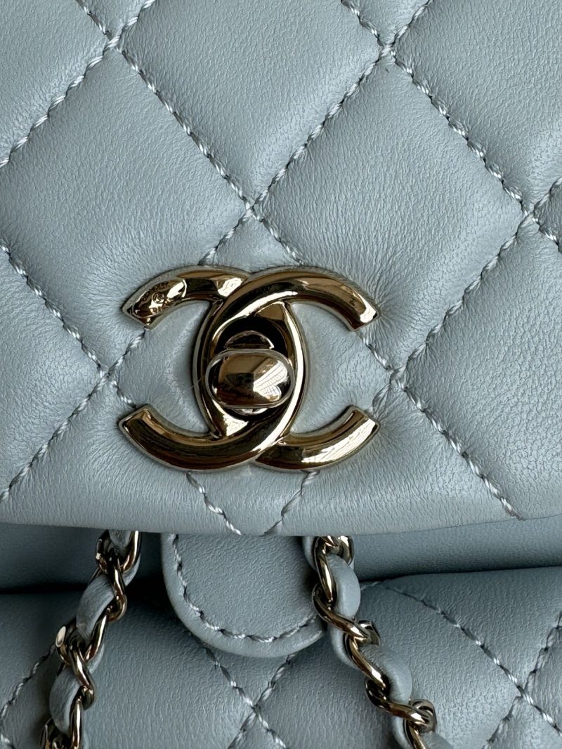 duma backpack 18cm turquoise blue lambskin light gold hardware