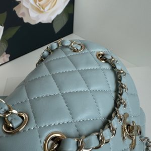 duma backpack 18cm turquoise blue lambskin light gold hardware