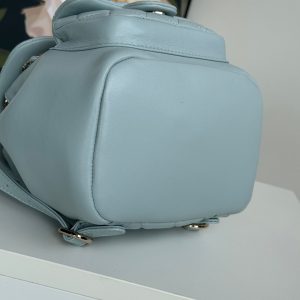 duma backpack 18cm turquoise blue lambskin light gold hardware