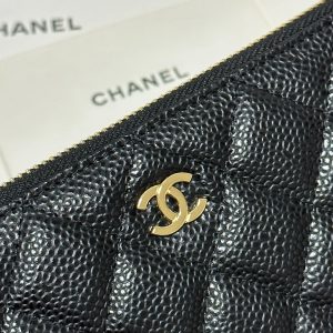 img_b885826e_20240305_i1709572992_1079_4_jpg CC Long Zipped Wallet Black Quilted Caviar Gold Buckle 243681