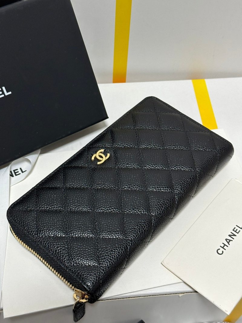 img_b885826e_20240305_i1709572992_796_2_jpg CC Long Zipped Wallet Black Quilted Caviar Gold Buckle 243681