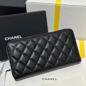 img_b885826e_20240305_i1709572992_8086_8_jpg CC Long Zipped Wallet Black Quilted Caviar Gold Buckle 243681