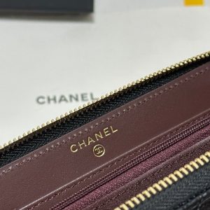 img_b885826e_20240305_i1709572992_8298_0_jpg CC Long Zipped Wallet Black Quilted Caviar Gold Buckle 243681