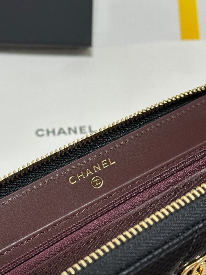 img_b885826e_20240305_i1709572992_8298_0_jpg CC Long Zipped Wallet Black Quilted Caviar Gold Buckle 243681