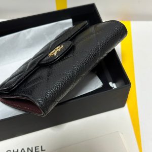 img_b885826e_20240305_i1709573326_2193_3_jpg CC CClassic Small Flap Wallet Black Quilted Caviar Gold Buckle 243686