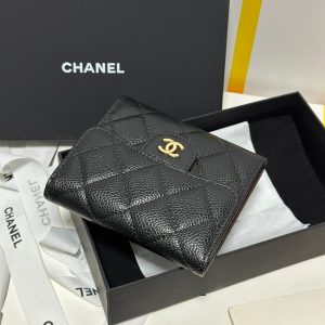 img_b885826e_20240305_i1709573326_2674_0_jpg CC CClassic Small Flap Wallet Black Quilted Caviar Gold Buckle 243686
