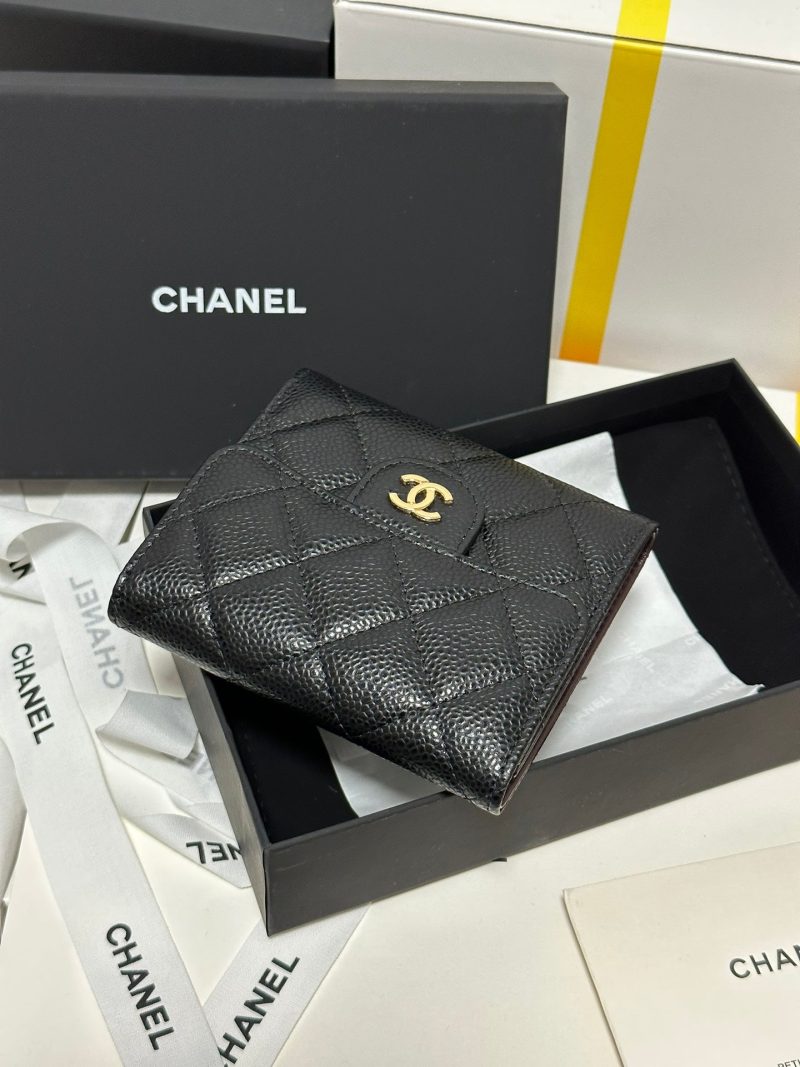 img_b885826e_20240305_i1709573326_2674_0_jpg CC CClassic Small Flap Wallet Black Quilted Caviar Gold Buckle 243686