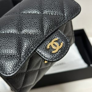 img_b885826e_20240305_i1709573327_4888_7_jpg CC CClassic Small Flap Wallet Black Quilted Caviar Gold Buckle 243686