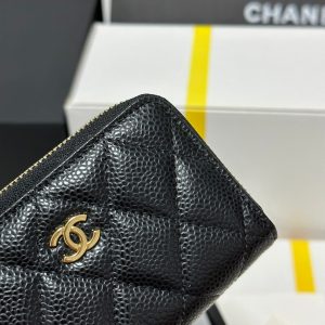 img_b885826e_20240305_i1709573879_127_6_jpg CC Classic Zipped Coin Purse Black Quilted Caviar Gold Buckle 243691