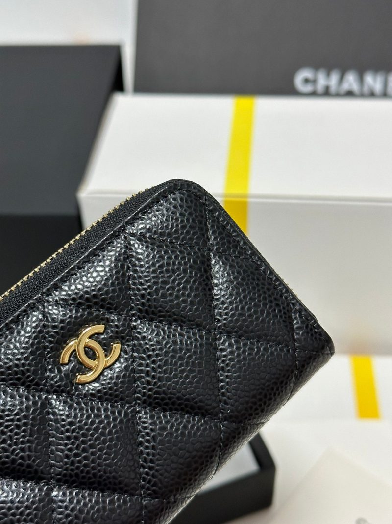 img_b885826e_20240305_i1709573879_127_6_jpg CC Classic Zipped Coin Purse Black Quilted Caviar Gold Buckle 243691