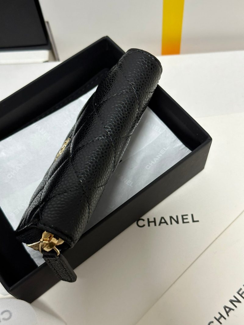 img_b885826e_20240305_i1709573879_1816_8_jpg CC Classic Zipped Coin Purse Black Quilted Caviar Gold Buckle 243691