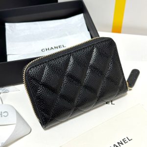 img_b885826e_20240305_i1709573879_3680_0_jpg CC Classic Zipped Coin Purse Black Quilted Caviar Gold Buckle 243691