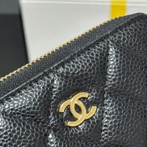 img_b885826e_20240305_i1709573879_3788_3_jpg CC Classic Zipped Coin Purse Black Quilted Caviar Gold Buckle 243691