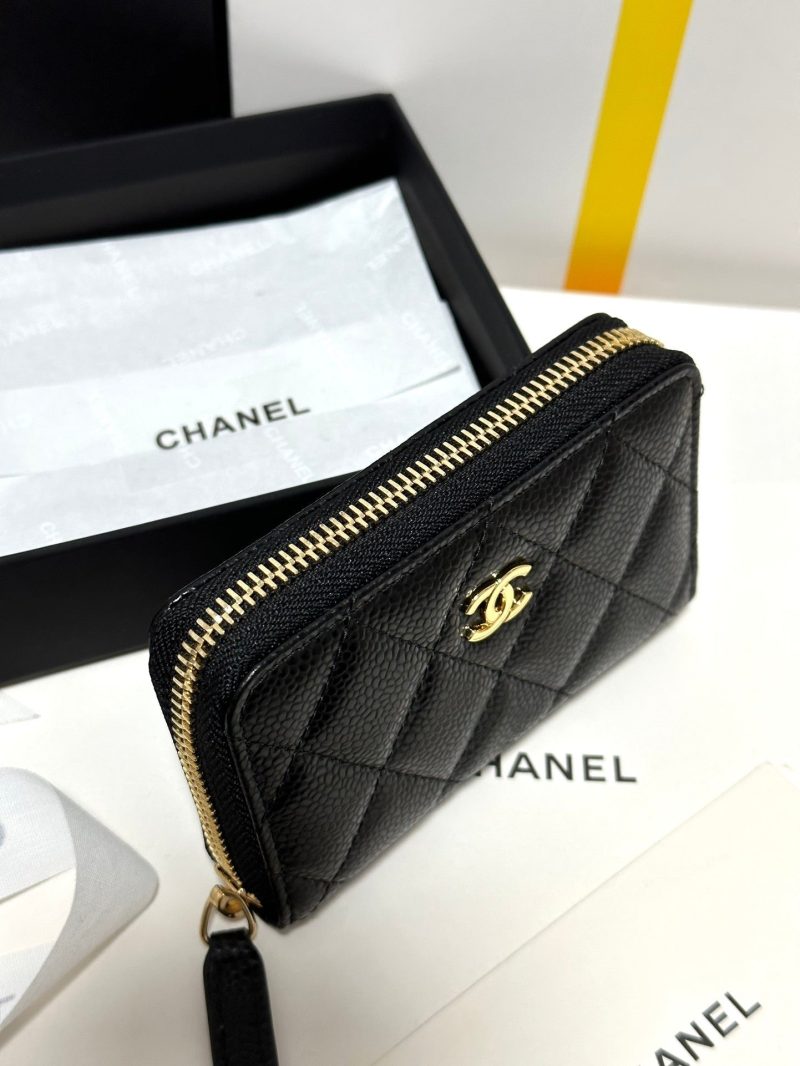 img_b885826e_20240305_i1709573879_5750_5_jpg CC Classic Zipped Coin Purse Black Quilted Caviar Gold Buckle 243691