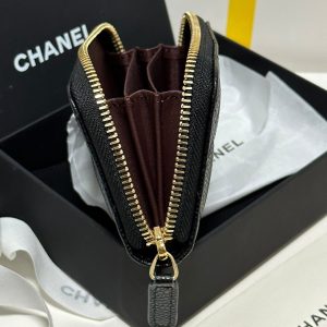 img_b885826e_20240305_i1709573879_6226_7_jpg CC Classic Zipped Coin Purse Black Quilted Caviar Gold Buckle 243691