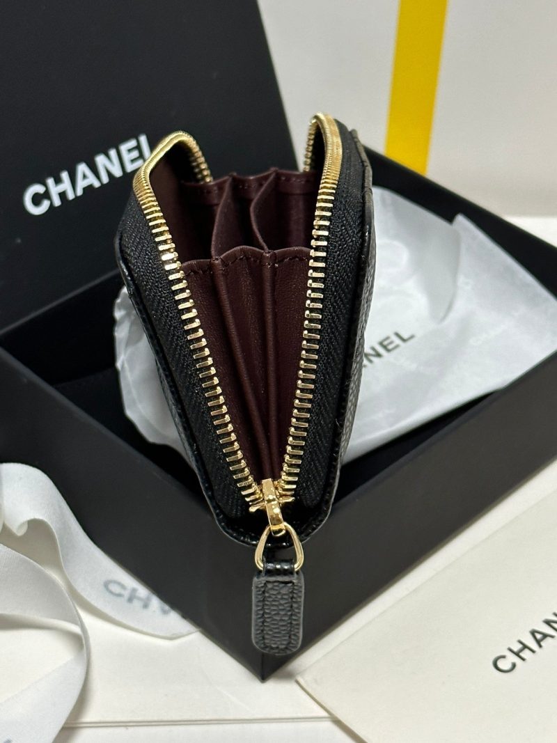 img_b885826e_20240305_i1709573879_6226_7_jpg CC Classic Zipped Coin Purse Black Quilted Caviar Gold Buckle 243691