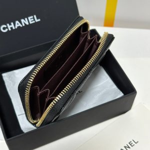 img_b885826e_20240305_i1709573879_8003_2_jpg CC Classic Zipped Coin Purse Black Quilted Caviar Gold Buckle 243691