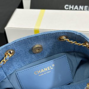 CC 25C Backpack 24.3cm Demin Blue Washed denim Gold Hardware 243645