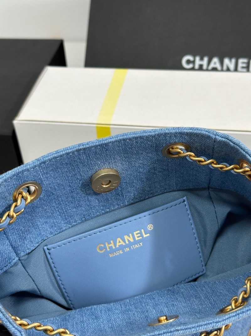 CC 25C Backpack 24.3cm Demin Blue Washed denim Gold Hardware 243645