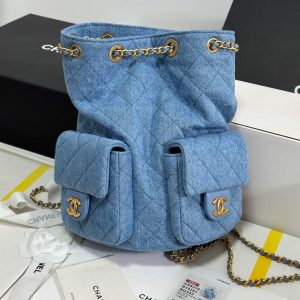 CC 25C Backpack 24.3cm Demin Blue Washed denim Gold Hardware 243645