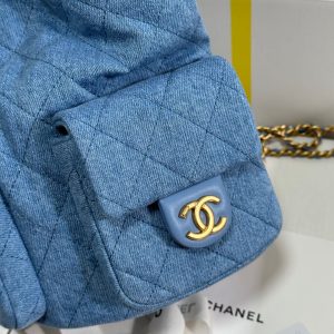 CC 25C Backpack 24.3cm Demin Blue Washed denim Gold Hardware 243645