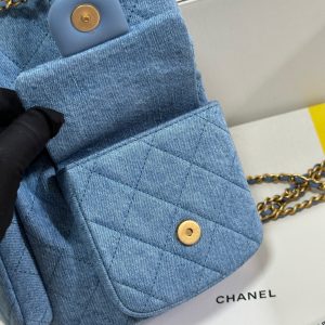 CC 25C Backpack 24.3cm Demin Blue Washed denim Gold Hardware 243645