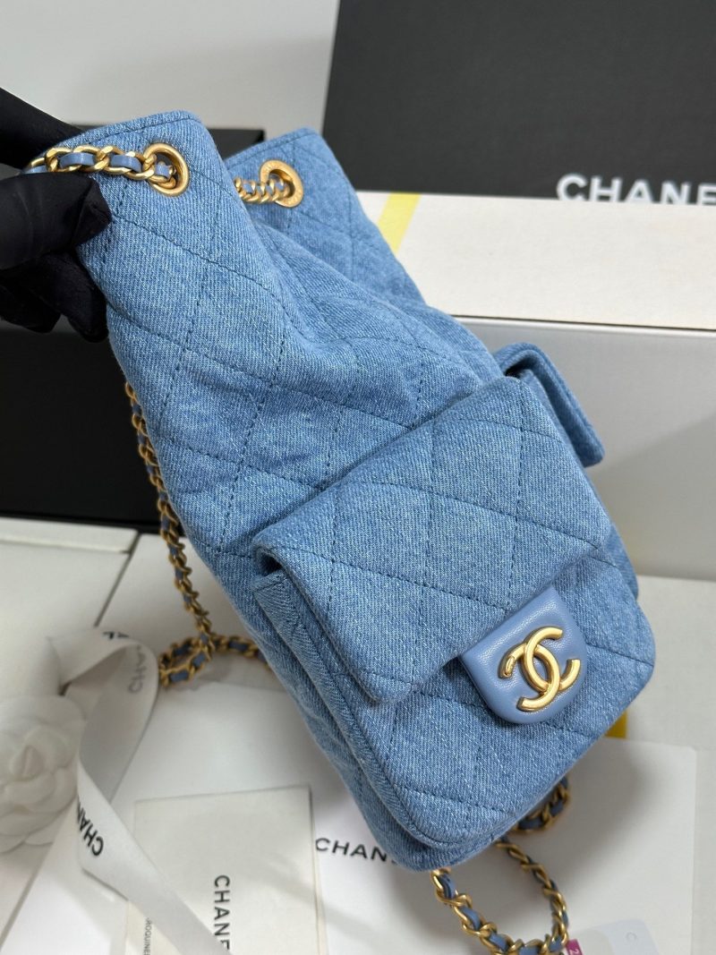 CC 25C Backpack 24.3cm Demin Blue Washed denim Gold Hardware 243645