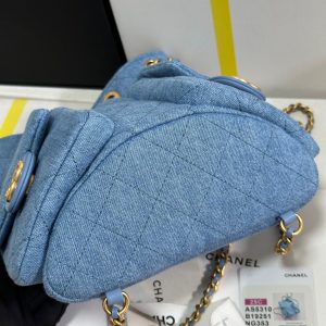 CC 25C Backpack 24.3cm Demin Blue Washed denim Gold Hardware 243645