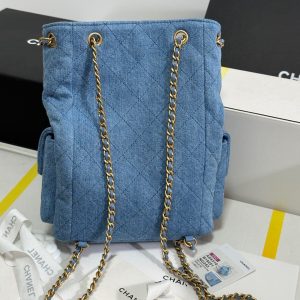 CC 25C Backpack 24.3cm Demin Blue Washed denim Gold Hardware 243645