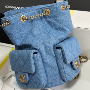 CC 25C Backpack 24.3cm Demin Blue Washed denim Gold Hardware 243645