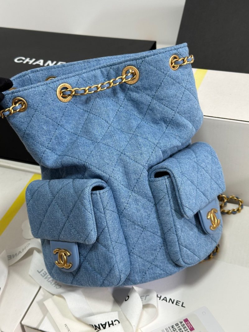 CC 25C Backpack 24.3cm Demin Blue Washed denim Gold Hardware 243645