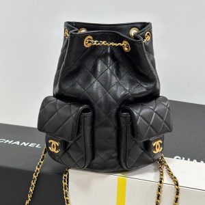 img_b885826e_20250117_i1737117678269_5574_0_0_jpg CC 25C Backpack 24.3cm Black Genuine Lambskin Gold Hardware243672