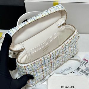CC 25C Vanity Case 19.5cm Multicolor Tweed Light Gold Hardware