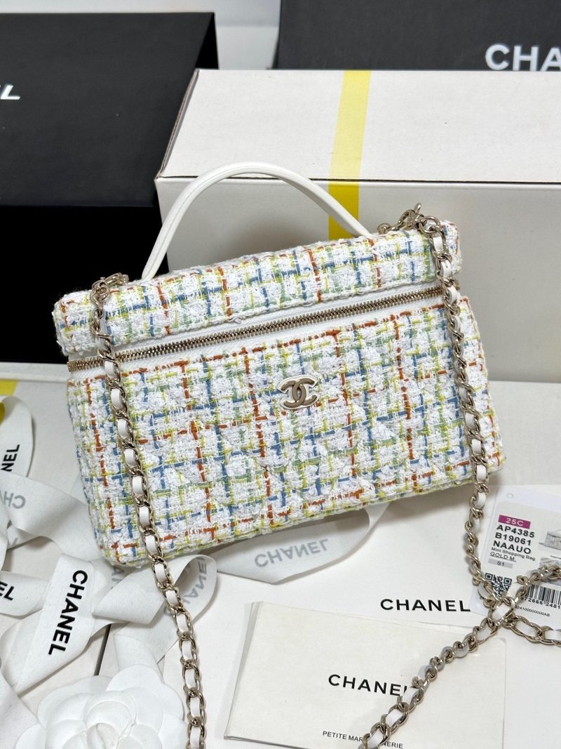 CC 25C Vanity Case 19.5cm Multicolor Tweed Light Gold Hardware