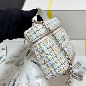 CC 25C Vanity Case 19.5cm Multicolor Tweed Light Gold Hardware