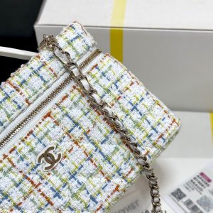 CC 25C Vanity Case 19.5cm Multicolor Tweed Light Gold Hardware