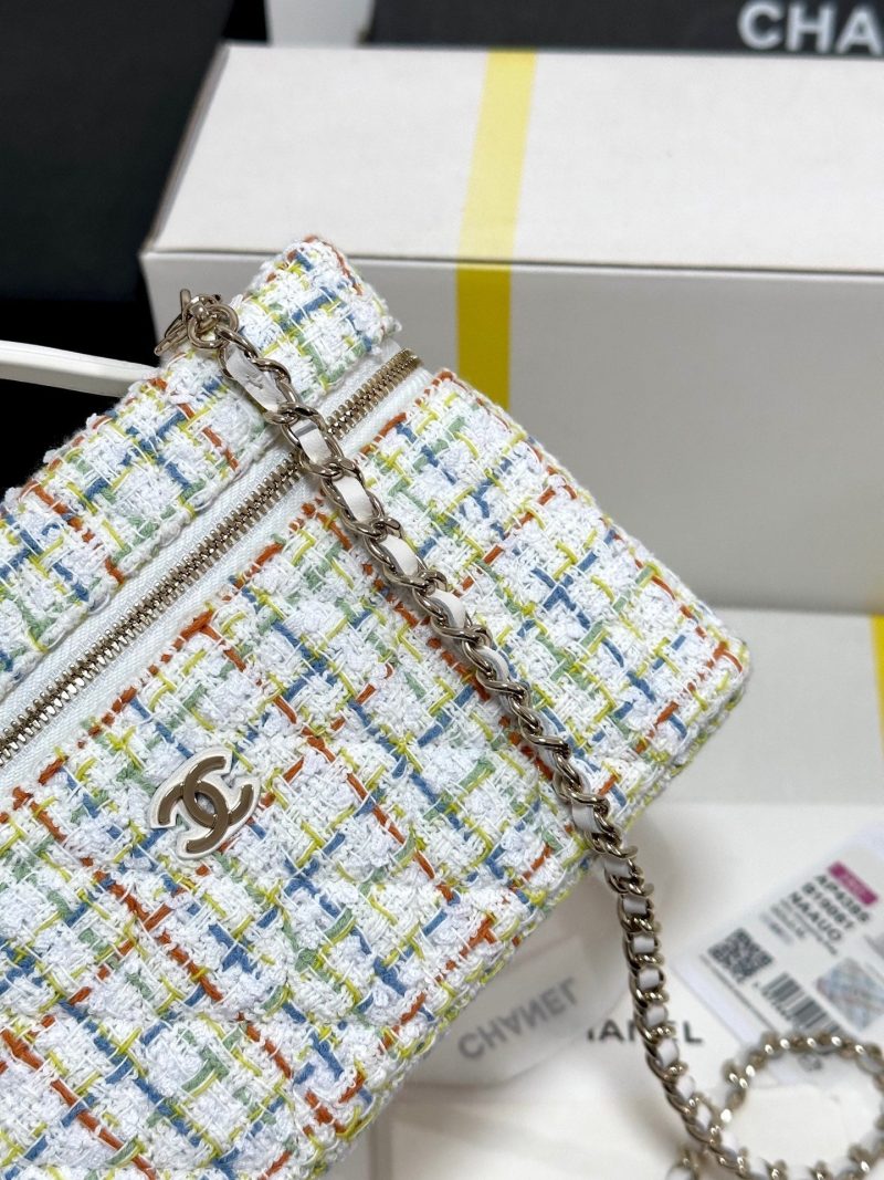 CC 25C Vanity Case 19.5cm Multicolor Tweed Light Gold Hardware