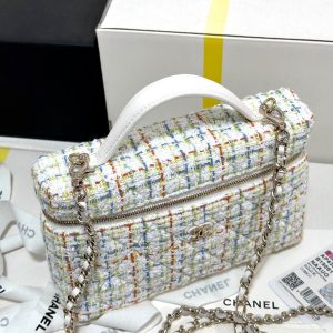 CC 25C Vanity Case 19.5cm Multicolor Tweed Light Gold Hardware